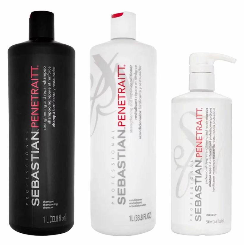 Kit Sebastian Penetraitt Shampoo 1L + Condicionador 1L + Mascara Capilar 500ml