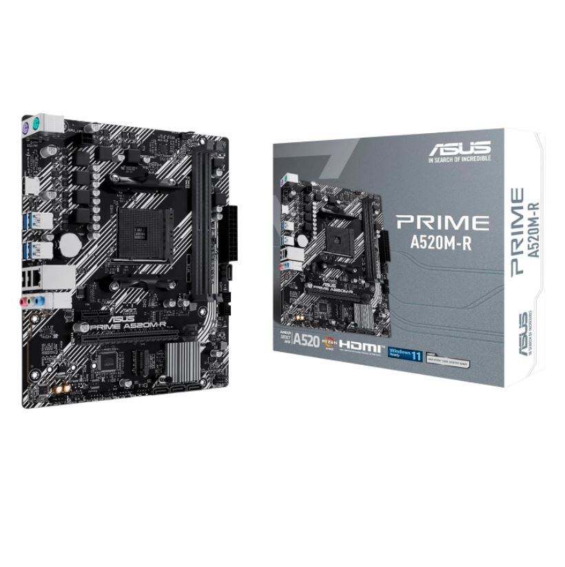 Placa Madre Asus Prime A520M-R Socket AM4 Chipset AMD A5200 DDR4 Micro ATX