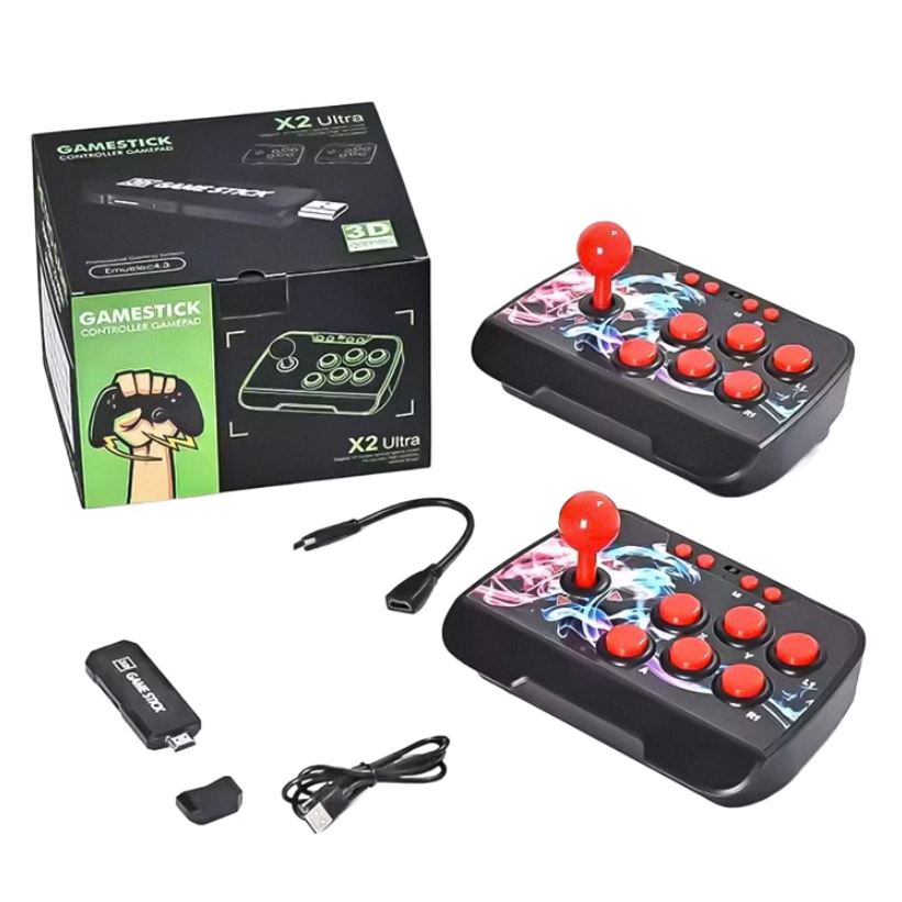 Consola Game Stick X2 Ultra 4K UHD 9800 Juegos 2 Controles - Negro