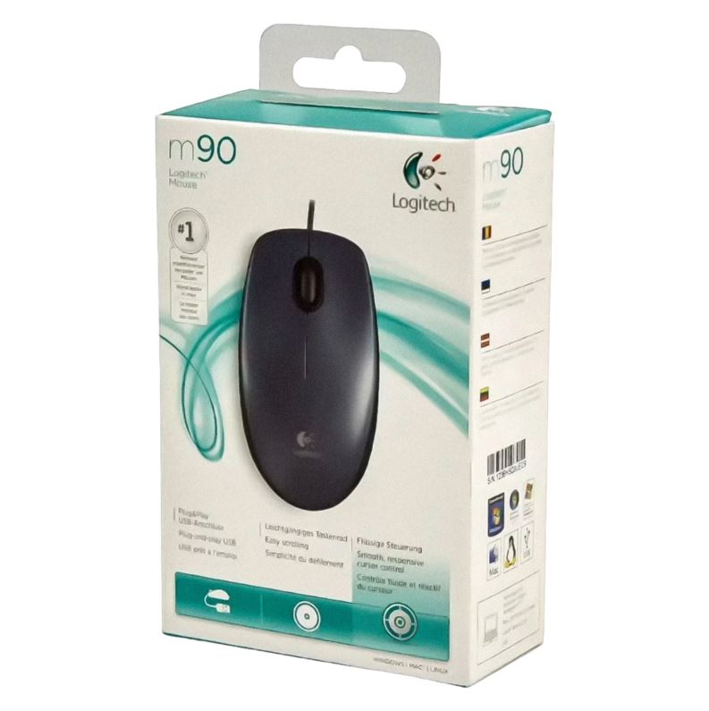 Mouse Logitech M90 1000 DPI Con Cable - Negro