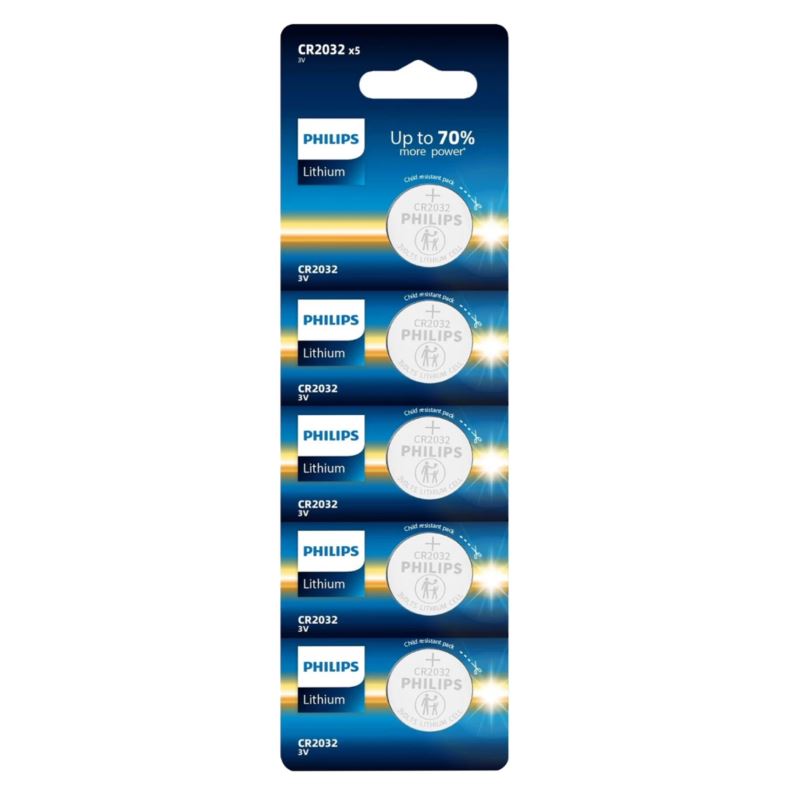 Pila Philips CR-2032 3V 240MAH - 5 Unidades