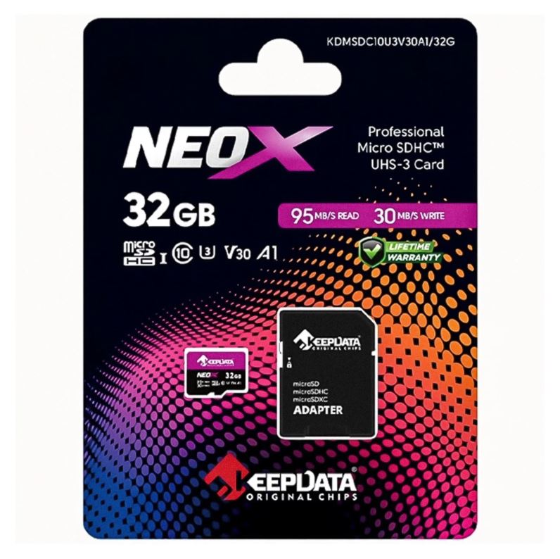 Tarjeta De Memória Micro SD Keepdata Neo X 32GB 95MB/S - KDMSDC10U3V30A1/32G