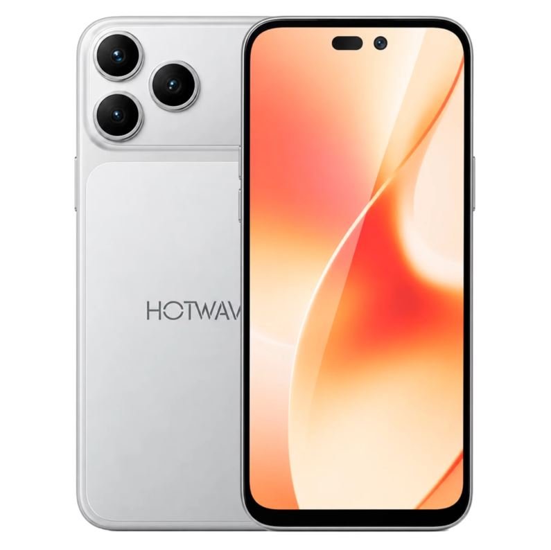 Celular HOTWAV A18 Pro Max 128GB 4GB RAM Dual SIM Pant. 6.65" 48MP - Silver White