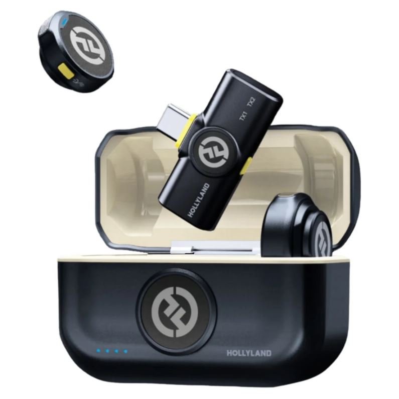 Microfono Lapela Hollyland Lark M2 USB-C Inalambrico - Negro (1RX-2TX)
