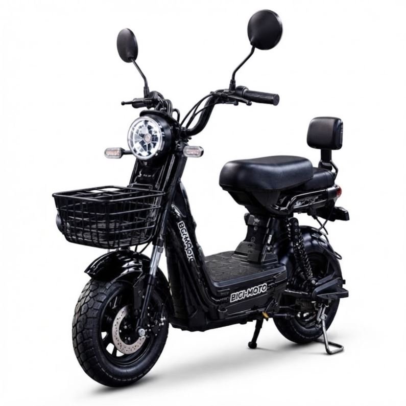 Moto Eléctrica Bici-Moto 500W Autonomía 45KM 32Km/H - Negro
