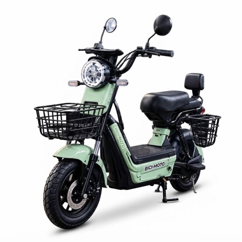 Moto Eléctrica Bici-Moto 500W Autonomía 45KM 32Km/H - Verde